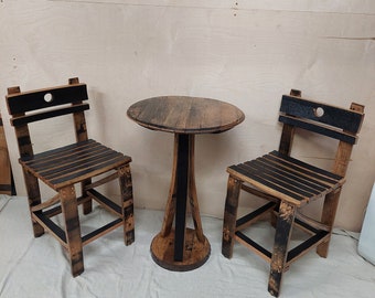 Bourbon Barrel Pedestal Table - Engraved