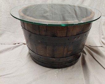 Bourbon Barrel Half Round Coffee Table
