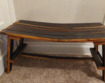 Bourbon Barrel Stave Bench