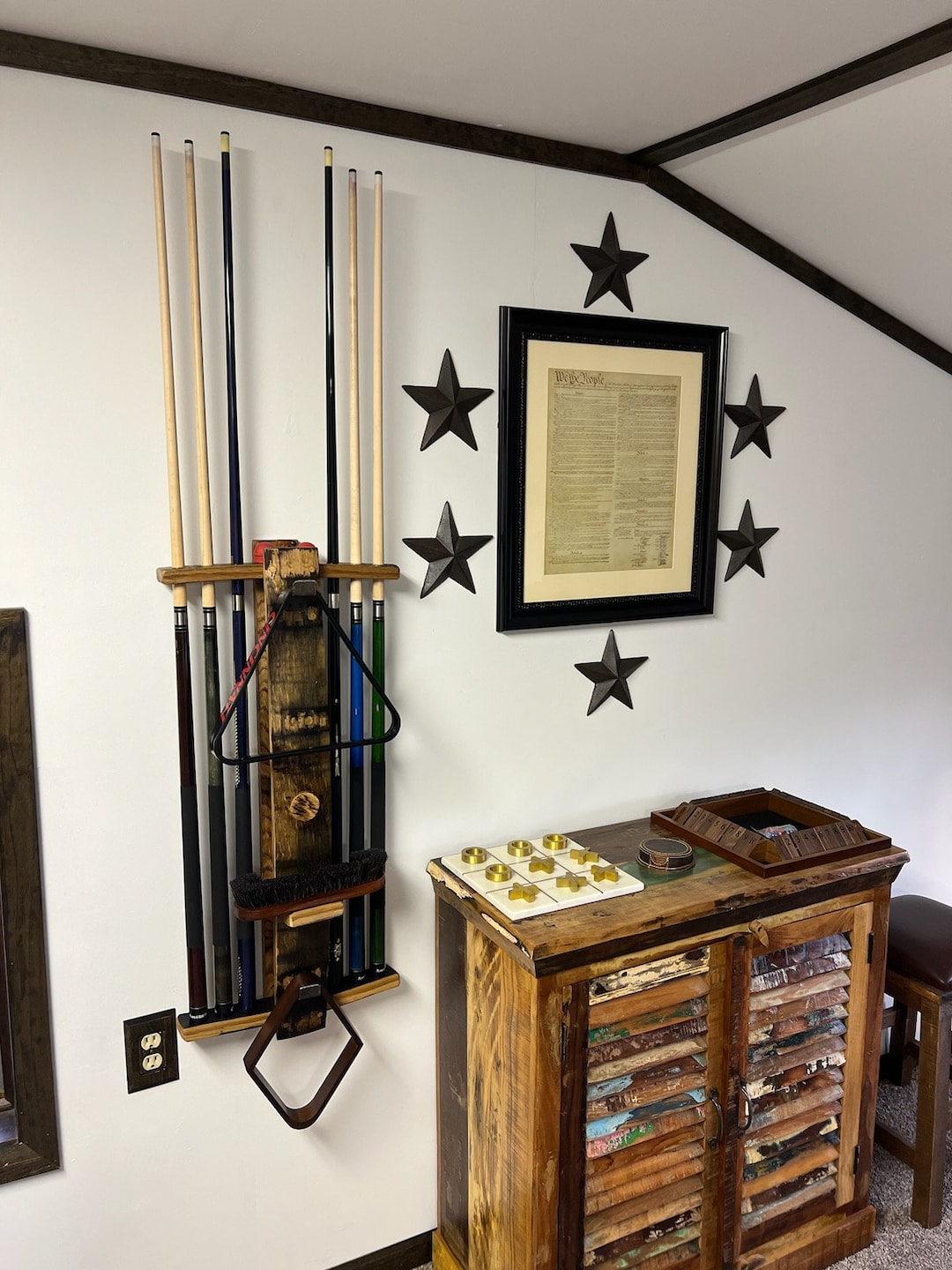 Bourbon Barrel Stave Pool Cue Rack / Billiard Cue Shelf Etsy