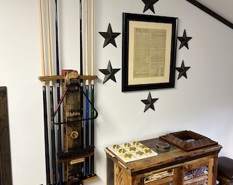 Bourbon Barrel Stave Pool Cue Rack / Billiard Cue Shelf