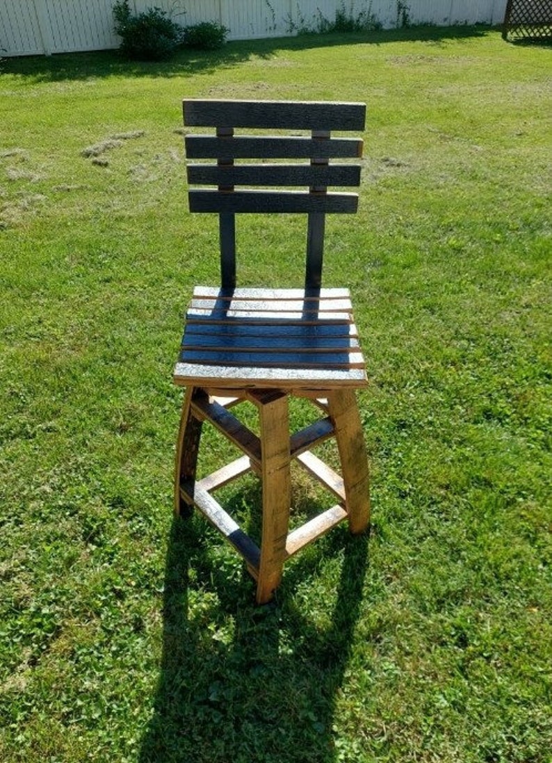 Bourbon Barrel Stave Swivel Stool, Bar Stool, Swivel Stool, Barrel