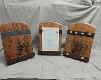 Handmade Bourbon Barrel Cookbook Stand, Tablet iPad Holder