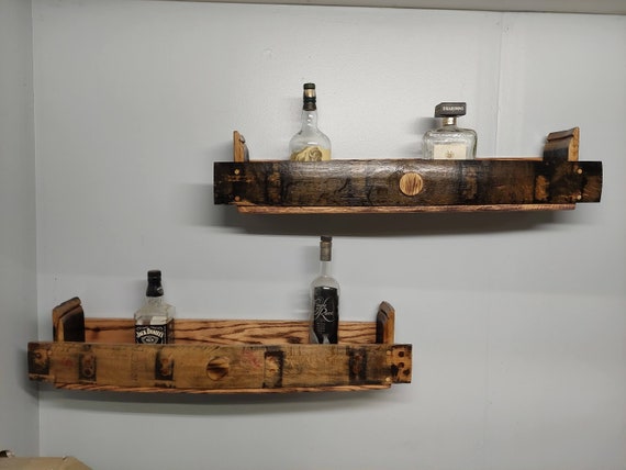 Bourbon Barrel Stave bottle display rack - Large