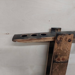 Bourbon Barrel Stave Pool Cue Rack / Billiard Shelf image 9
