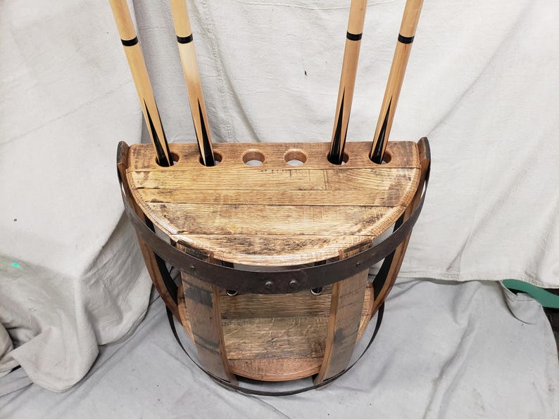 Bourbon Barrel Pool Cue Table - Etsy