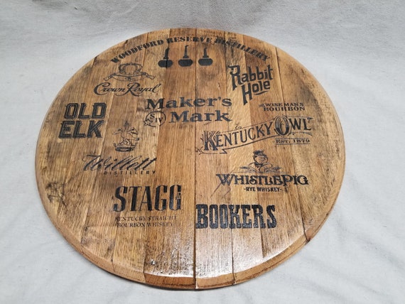 Bourbon Barrel Multi Brand Logo Wall Art or Lazy Susan