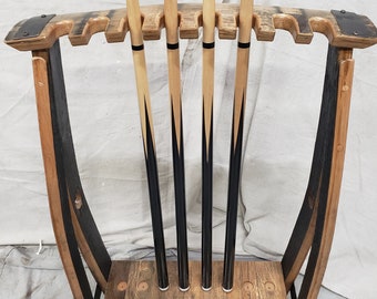 Whiskey Barrel Cue Rack - Bourbon - Billiards - Amish Handmade - Pool ...