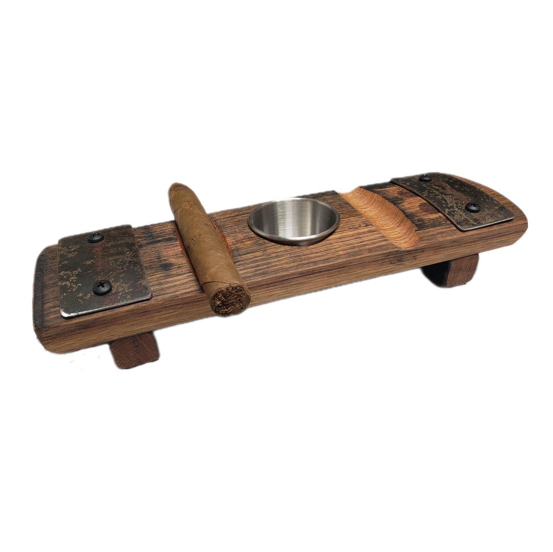 Rustic Stave Double Cigar Ashtray