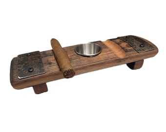 Rustic Stave Double Cigar Ashtray