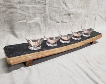 Stave Whiskey Serving Glass Tray