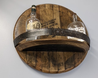 Engraved Bourbon Barrel Shelf
