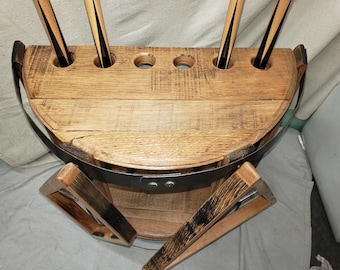 Bourbon Barrel Pool Cue Table and Ball Racks