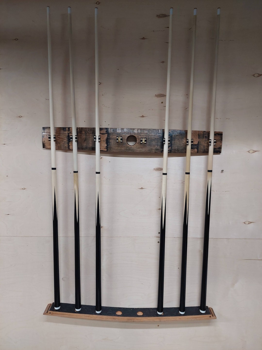 Bourbon Barrel Stave Pool Cue Rack / Billiard Cue Shelf Etsy