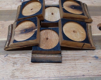 Bourbon Barrel Stave Coaster Set