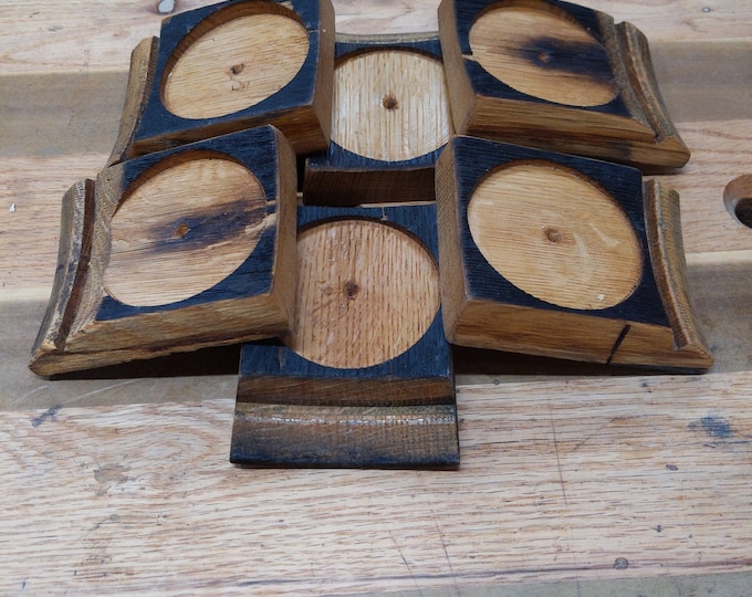 Bourbon Barrel Stave Coaster Set