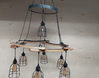 Bourbon Barrel Stave Chandelier
