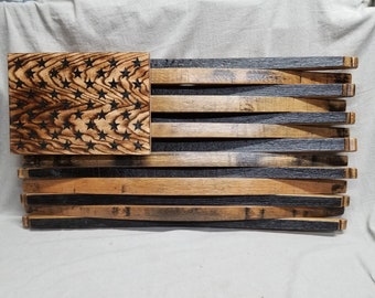 Bourbon Barrel Stave American Flag