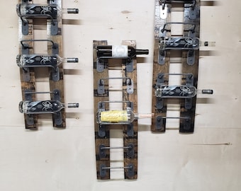 Bourbon Barrel Stave Wine Rack - Rustic 6 Bottle Holder