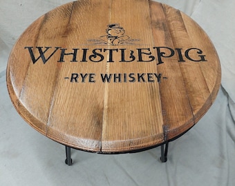 Bourbon Barrel Hairpin End table