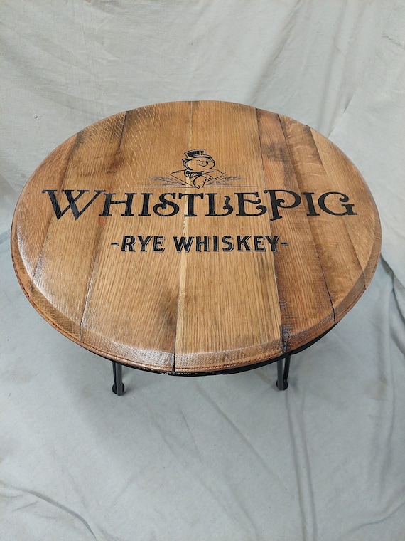 Bourbon Barrel Hairpin End table