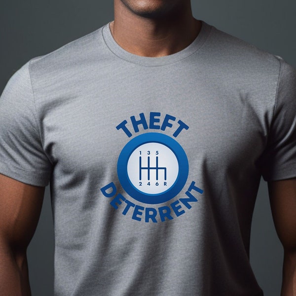 Theft Deterrent Manual Stick Shift Unisex T-Shirt for Car Guys and Gals