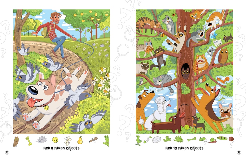 Puzzle Book find the Hidden Object Pets and - Etsy
