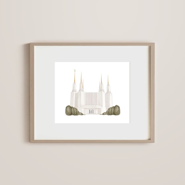 Dc Temple Watercolor - Etsy