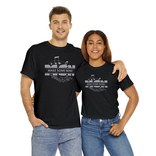Machen Sie einige Geräusche T-Shirts von Neal Jones, Unisex-T-Shirt aus schwerer Baumwolle, T-Shirts für Herren mit grafischem Zitat, locker sitzende inspirierende Oberteile mit Rundhalsausschnitt