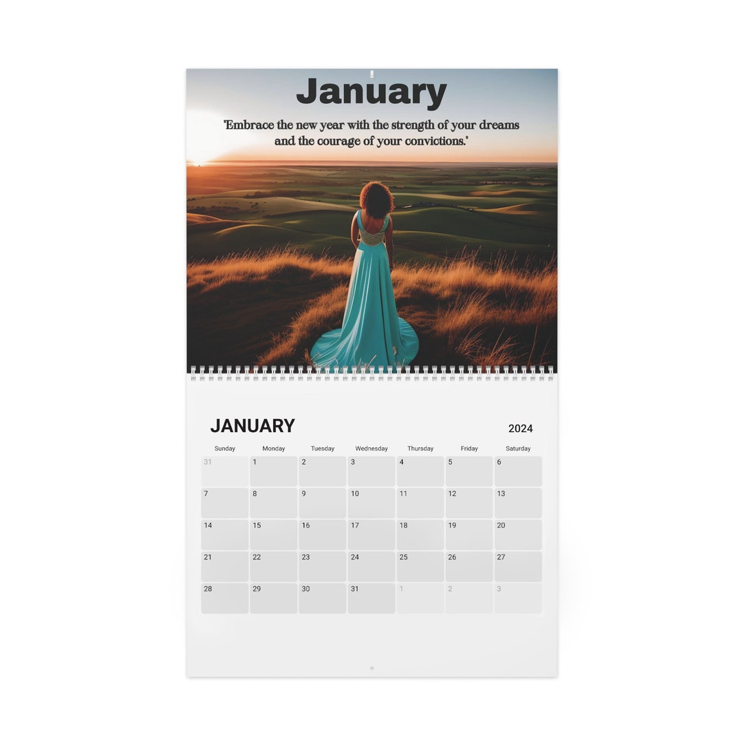 Women Motivational Calendar 2024, 2024 Positivity Calendar, 2024 Wall