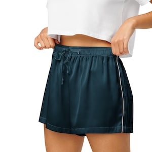 Sun and Moon Satin Pajama Shorts – Silky Soft Celestial Sleepwear Bottoms