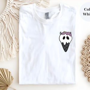 Ghost Ice Cream T-Shirt – Spooky Kawaii Cone Tee for Halloween & Summer