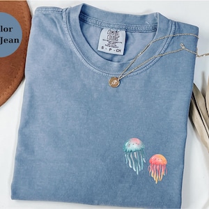 Comfort Colors® Cute Jellyfish T-Shirt, Celestial Jellyfish T-Shirt, Ocean Animal, Hippie Boho tee, Jellyfish Women Shirt, Jellyfish Gift.