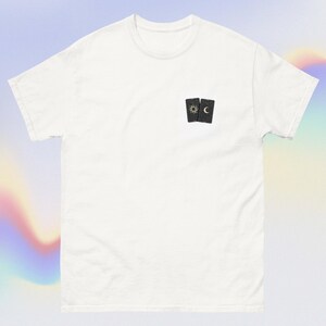 Camiseta com Cartas de Tarô – Camiseta com Gráfico Oculto Místico – Camiseta Estética de Bruxa Vintage para Almas Espirituais