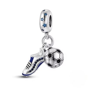 Ciondolo Pendente Argento925 Smaltato Azzurro Calcio Napoli - 7