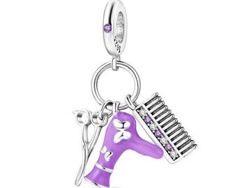 hairdresser charm 925 sterling silver fit for silver Bracelet