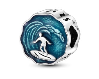 surfing charm fit for Pandora Bracelet 925 sterling silver,