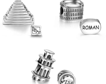 iconic building around the world cham fit for Pandora bracelet, famous building charm Genuine 925 sterling silver