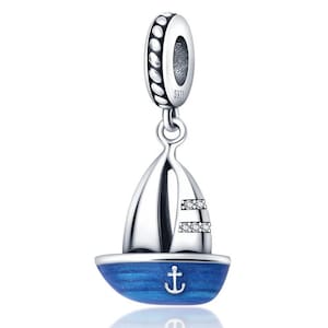 sailboat charm 925 sterling silver fit for silver Bracelet