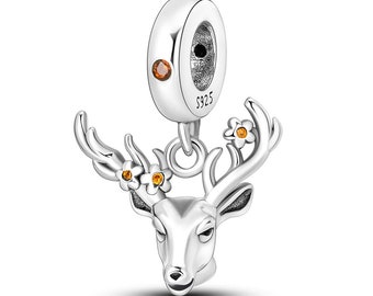 deer charm fit for Pandora Bracelet 925 sterling silver, animal charm