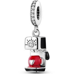 coffee machine charm 925 sterling silver fit for silver Bracelet ,