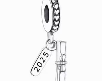 Graduation charm 2025 genuine 925 sterling silver fit for Bracelet and necklace