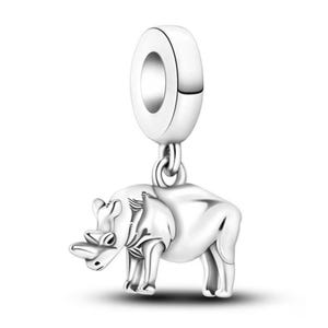 Rhino charm 925 sterling silver fit for European Bracelet , animal charm