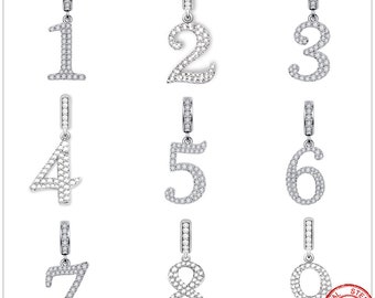 numbers charm 2023 fit for Pandora Bracelet 925 sterling silver