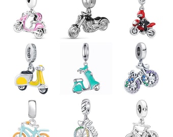 motorbike charm fit for Pandora Bracelet 925 sterling silver, scooter charm, bicycle charm