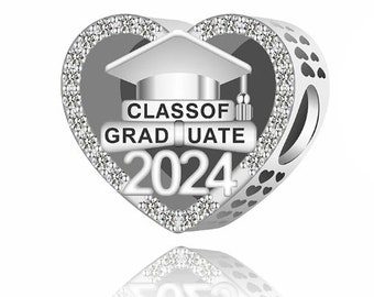 Happy Graduation 2024 charm fit for Pandora Bracelet 925 sterling silver