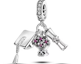 Graduation charm 925 sterling silver fit for silver Bracelet