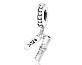 Abschluss 2024 Charm passend für Pandora Armband 925 Sterling Silber