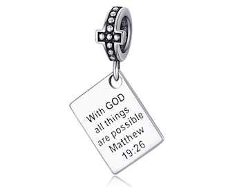 Charm de la Biblia en plata de ley 925 apto para pulsera europea.