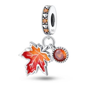 Ahornblatt Charm passend für Silberarmband 925 Sterling Silber